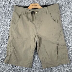 Prana Belted Cargo Shorts Men's Size 31 Waist Beige Utility Hiking Outerwear